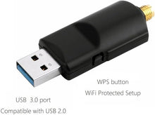 Cargar imagen en el visor de la galería, Adaptador USB WiFi Dual Band AC1300 — Realtek RTL8812BU con antena externa 5 dBi
