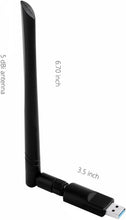 Cargar imagen en el visor de la galería, Adaptador USB WiFi Dual Band AC1300 — Realtek RTL8812BU con antena externa 5 dBi