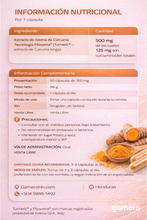 Cargar imagen en el visor de la galería, Curcu-Flex Natural suplemento a base de cúrcuma en cápsulas, frasco con 50 cápsulas
