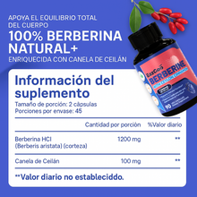 Cargar imagen en el visor de la galería, Berberina 1200mg + Canela de Ceilán | Eazgoo – Control Glucémico y Metabólico

