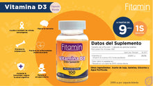 Cargar imagen en el visor de la galería, Vitamina D3 (100 softgel) - FITAMIN
