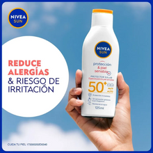 Cargar imagen en el visor de la galería, Protector Solar Nivea Sun Corporal Protect &amp; Sensitive - 125 ml
