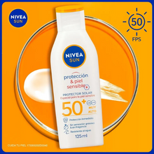 Cargar imagen en el visor de la galería, Protector Solar Nivea Sun Corporal Protect &amp; Sensitive - 125 ml
