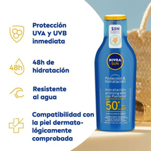 Cargar imagen en el visor de la galería, Protector Solar Nivea Sun Corporal Protect &amp; Moisture - 125 ml
