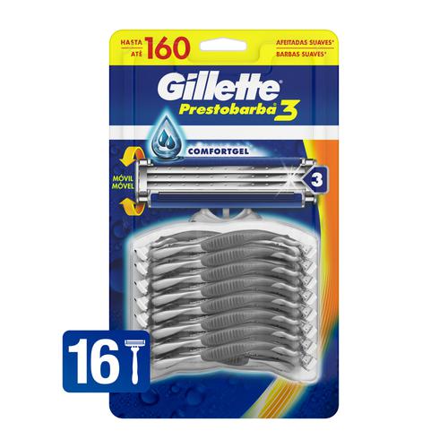 Rasuradora Desechable Prestobarba 3 GILLETTE 16 Pack